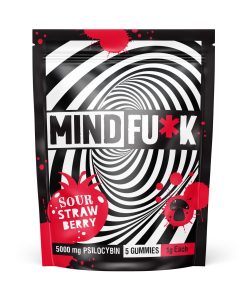 Mindfuck Sour Strawberry Mushroom Gummies – 5000mg