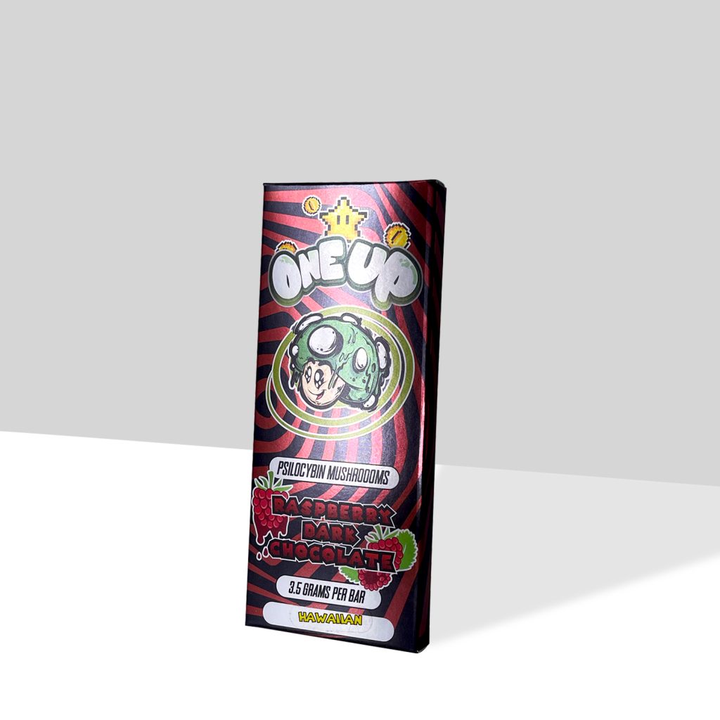 One Up Raspberry Dark Shroom Chocolate Bars